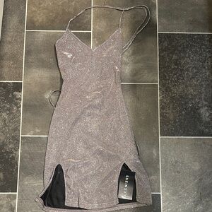 SHEIN Glittering Silver Mini Dress